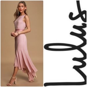 Pretty Dusty Lavender High-Low Trumpet Dress Sz M